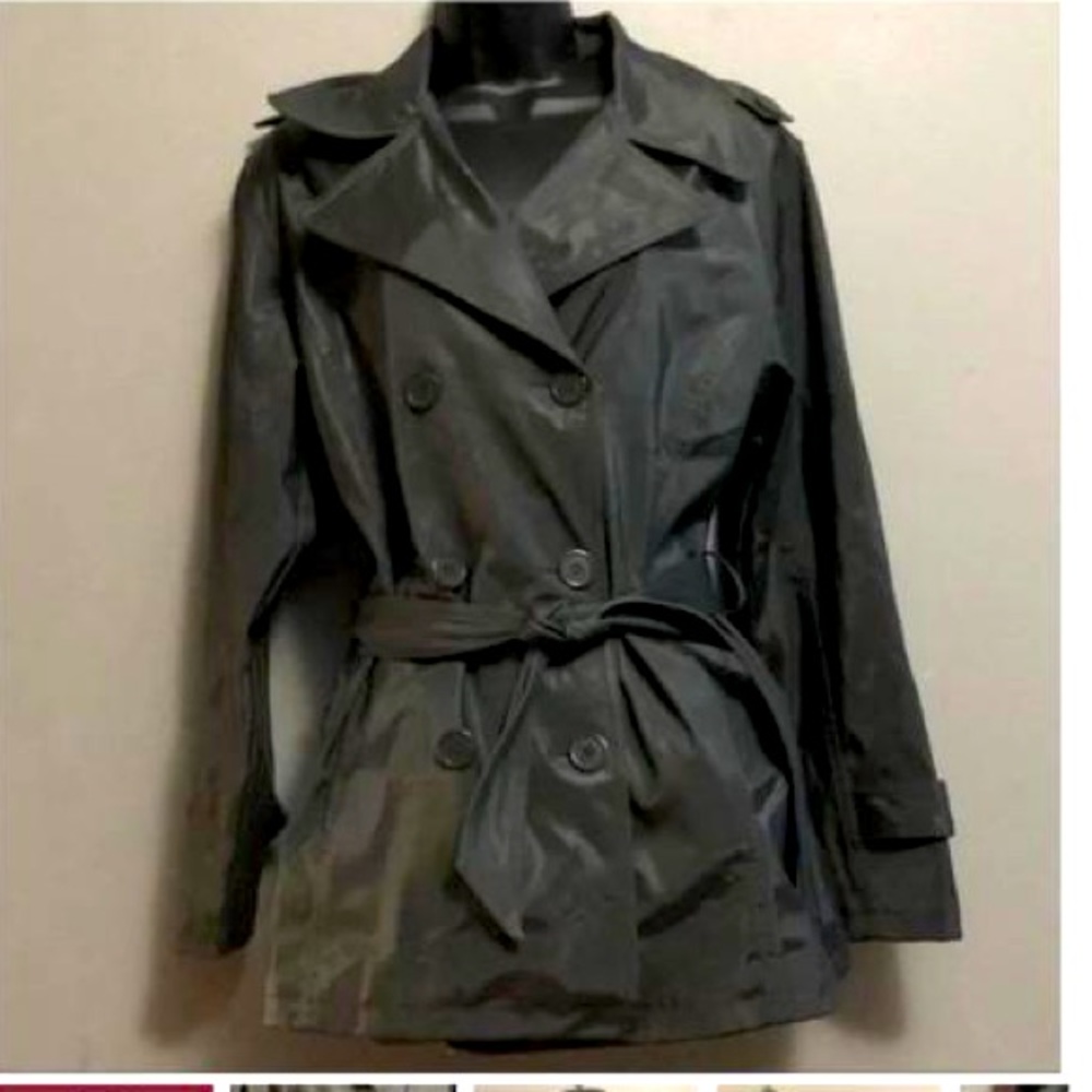 Fu Da by New York Nylon Double Breasted Jacket trench coat